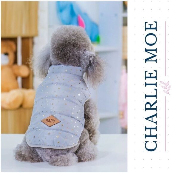 🎉HP🎉 Star Pattern Puffy Dog Jacket - Picture 1 of 7